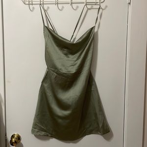 Olive backless mini dress